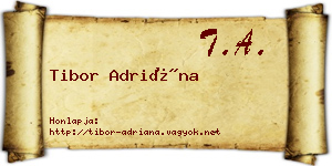 Tibor Adriána névjegykártya